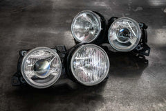 BMW E30 "Euro Smiley" Headlights - Smoked Lenses-Headlights-Smoked-Garagistic