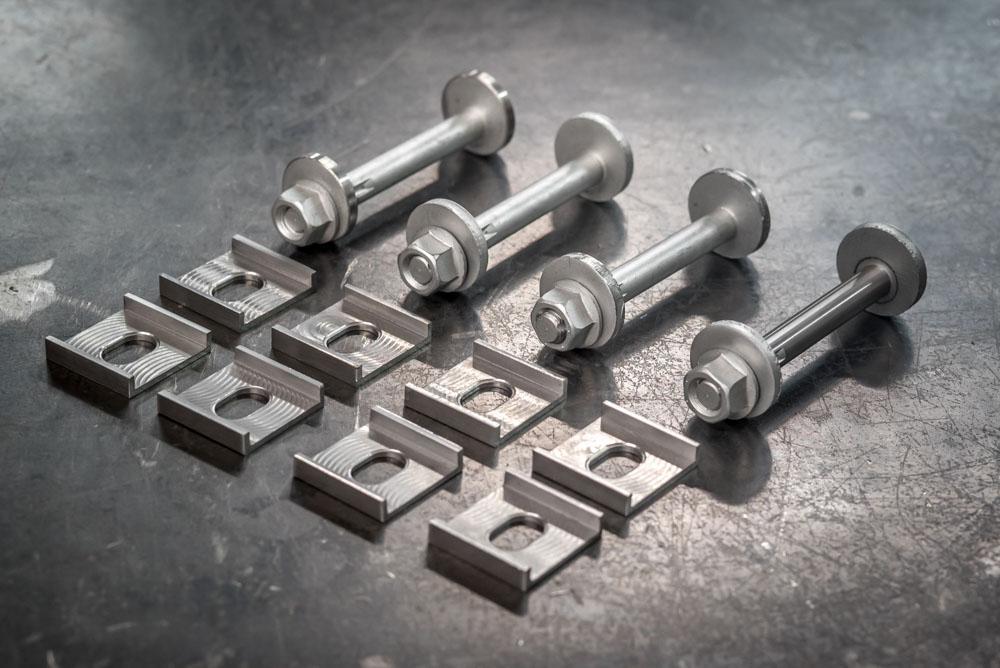 Complete Bundle Rear Subframe Camber/Toe Correction Kit with Hardware (E30, E28, E34, Z3, E21)-Brackets & Reinforcement Braces-Garagistic