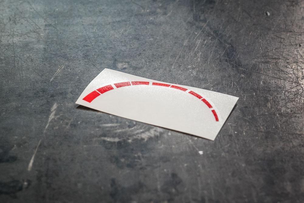 E30 Alpina Style Tach Strip (Green or Red stripes)-Stickers-Red-Garagistic