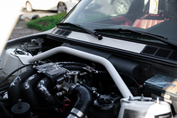 E30 Garagistic Front Strut Bar - M42, M20, M50 Compatible-Steel parts-Red-Garagistic