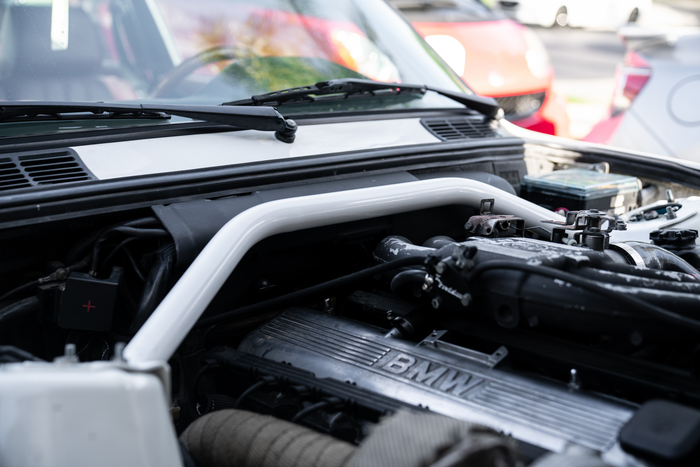 E30 Garagistic Front Strut Bar - M42, M20, M50 Compatible-Steel parts-Red-Garagistic