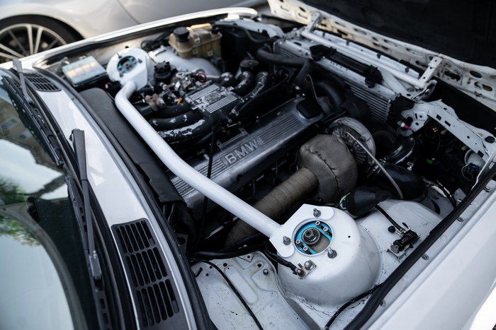 E30 Garagistic Front Strut Bar - M42, M20, M50 Compatible-Steel parts-Red-Garagistic