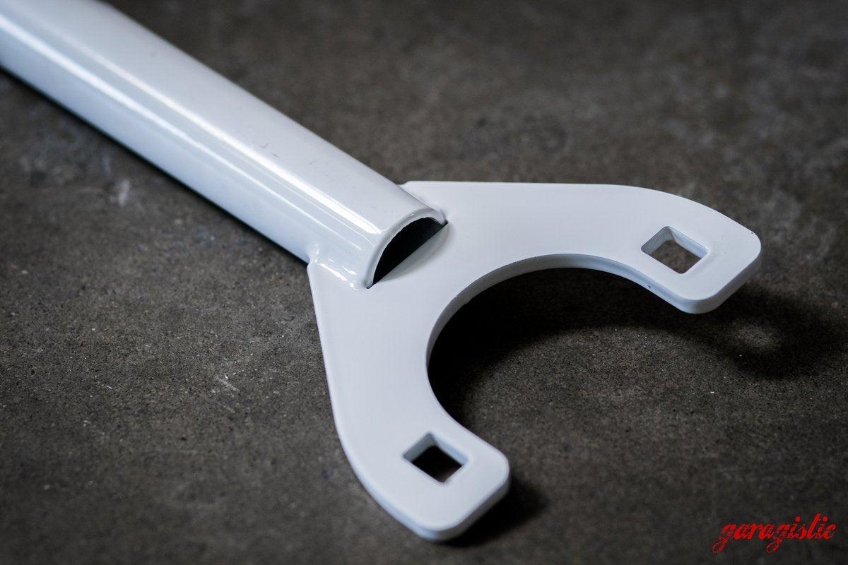 E30 Garagistic Rear Strut Bar-Steel parts-White-Garagistic
