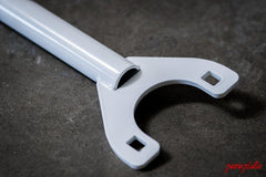 E30 Garagistic Rear Strut Bar-Steel parts-White-Garagistic