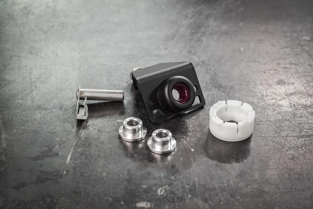 E30 Polyurethane Round Shifter Bushing Kit-Shifter Bushing Kits-Aluminum-Add poly rear carrier assembly-Garagistic