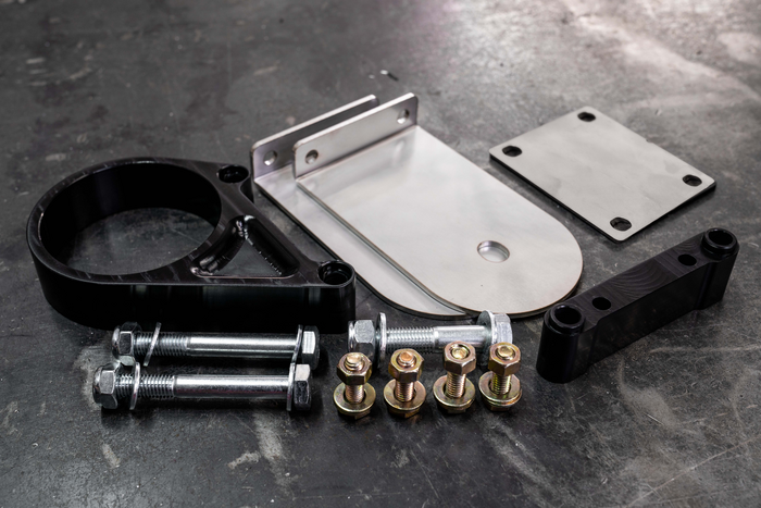 E30 Secondary Diff Mount-Steel parts-No bushing-Standard E30-Anodized Black-Garagistic