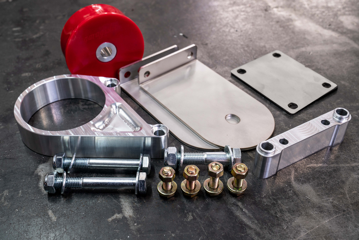 E30 Secondary Diff Mount-Steel parts-80A-Standard E30-Raw Aluminum-Garagistic