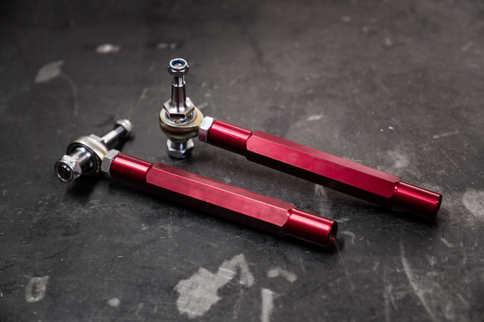 E30/E36 Extended Adjustable Tie Rods - For E46 control arm conversion-Steel parts-Garagistic