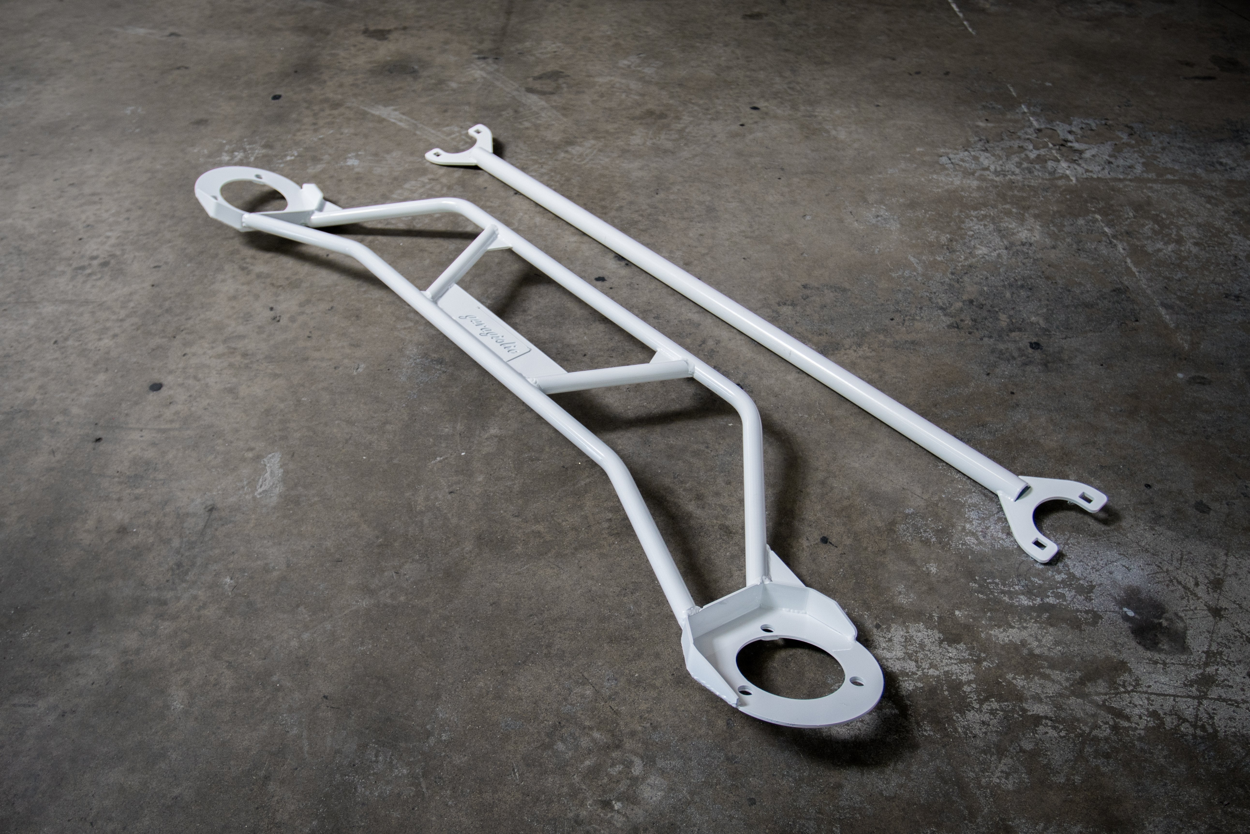 E36 Front and Rear Strut Bar Package combo - E36 M3, 328i, 328 compatible-Steel parts-White-Garagistic