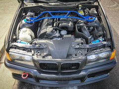 E36 Front and Rear Strut Bar Package combo - E36 M3, 328i, 328 compatible-Steel parts-Black-Garagistic