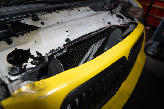 E36 Sheet Metal Oil Cooler Bracket/Mount - 325, M3-Steel parts-Garagistic