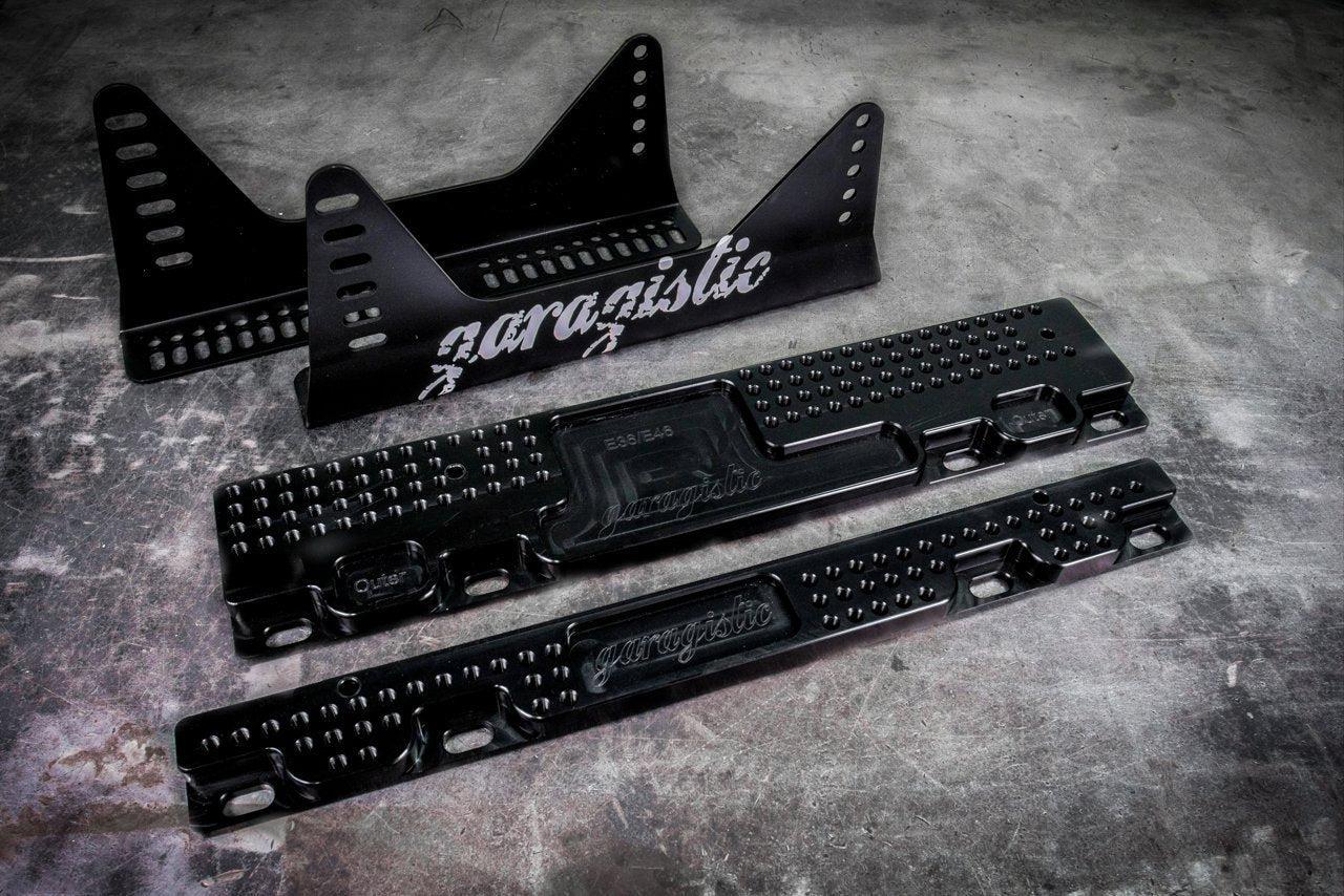 E36/E46 Racing Seat Floor Mount Adapters - Clearance-Seat mounts-Raw-No Side Brackets-Garagistic