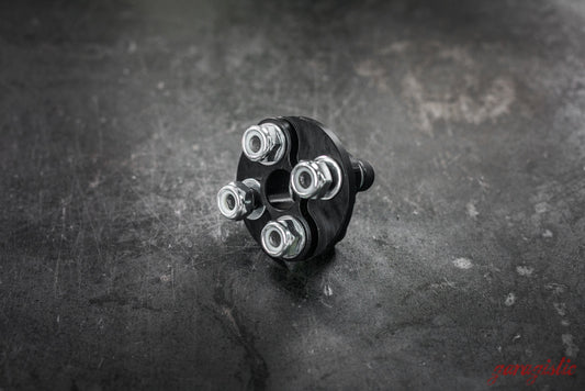 E46 Aluminum Steering Flex Coupler- Spec E46, 330, 325i-Machined Parts-Anodized Black-Garagistic