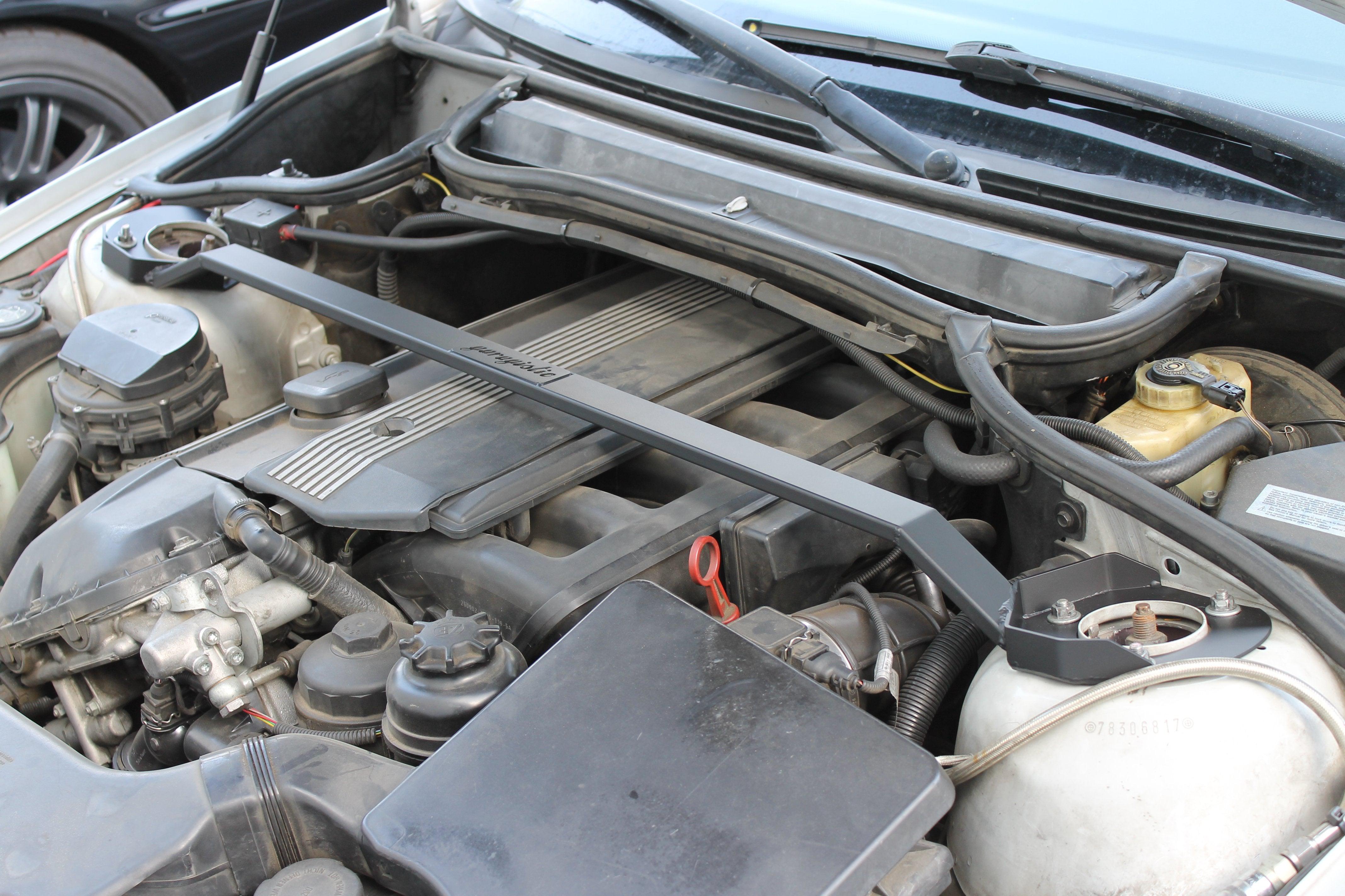 E46 Front Strut Bar Garagistic - Non-M Models Only (BMW 323, 325, 328, 330)-Steel parts-Black-Garagistic
