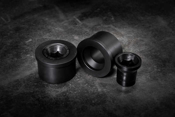 E46 NON-M Polyurethane Front Control Arm Bushings (FCAB)-Poly-Small Hex (21-22mm)-Delrin (Race)-Garagistic