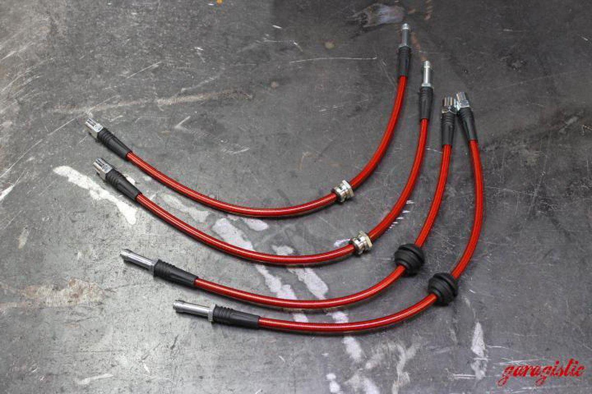 E46 (Non-M) Stainless Steel Complete 4 Brake Line Kit - DOT Compliant-Brake Lines-No clutch line-Garagistic