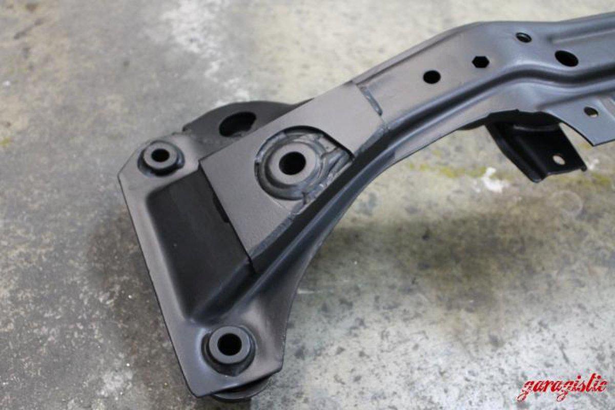 E46 Reinforced Front Subframe-Steel parts-Black-I will supply my core upfront-Yes - add control arm reinforcement-Garagistic