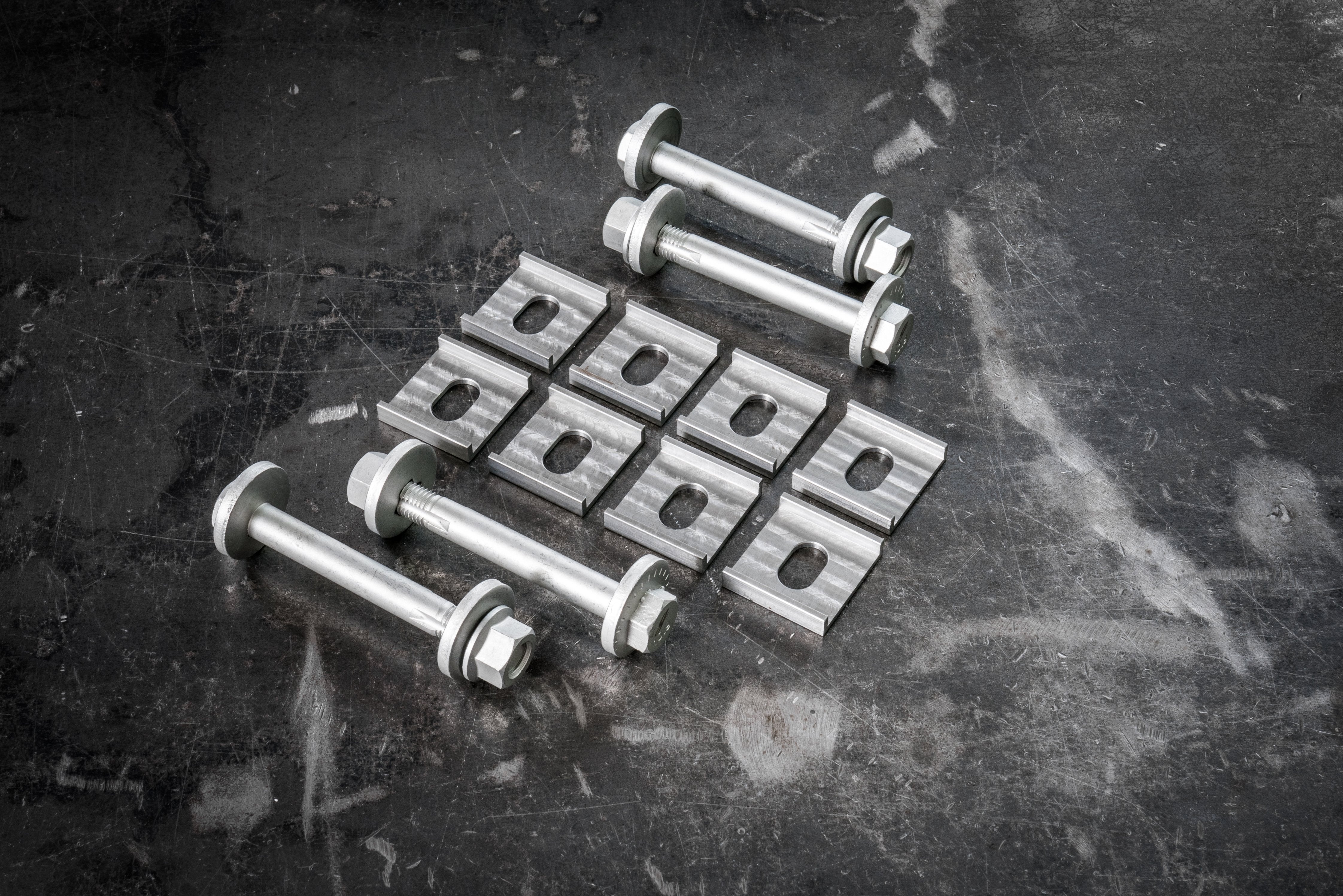 Garagistic Rear Subframe Camber and Toe Correction Brackets - E30, E28, E34, Z3-Steel parts-Full (Both Camber and Toe)-Include Eccentric Hardware-Garagistic