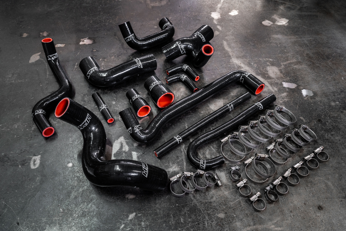 HPS Reinforced Silicone Radiator, Heater and Water Hose Coolant Kit BMW 88-91 E30 M3 Left Hand Drive , 57-1209-Silicone Hose Kit-Black-Garagistic