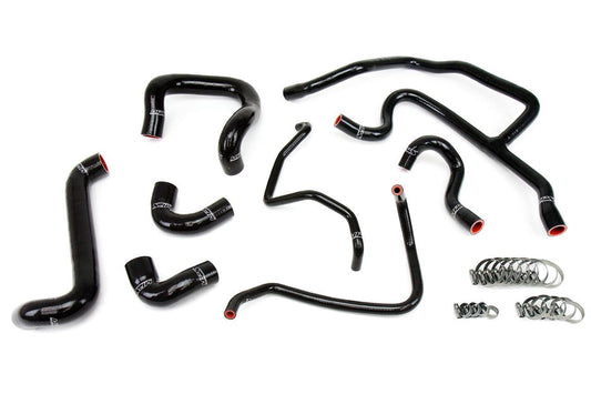 HPS Silicone Radiator + Heater Coolant Hose Kit BMW 1988-1992 E30 325i 325is 325ix 2.5L US-Spec, 57-1427-Silicone Hose Kit-Black-Garagistic