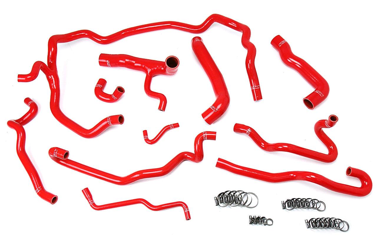 HPS Silicone Radiator + Heater Coolant Hose Kit BMW 2004-2005 530i E60 Left Hand Drive, 57-1552-Silicone Hose Kit-Red-Garagistic
