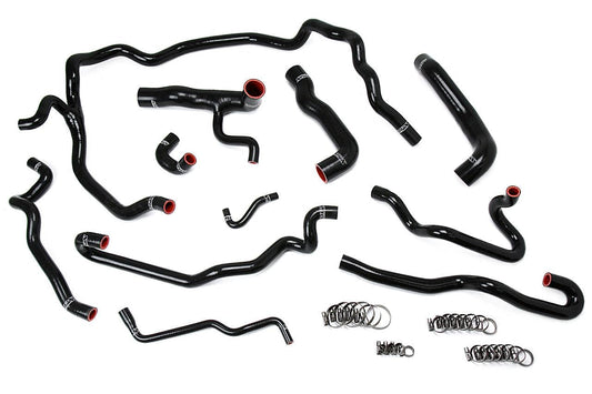 HPS Silicone Radiator + Heater Coolant Hose Kit BMW 2004-2005 530i E60 Left Hand Drive, 57-1552-Silicone Hose Kit-Black-Garagistic