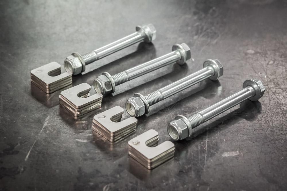 Incremental Quick Rear Subframe Camber and Toe Shim Kit (E30, E28, E34, Z3, E21)-Steel parts-No thanks, I already have an adjustable subframe-Garagistic