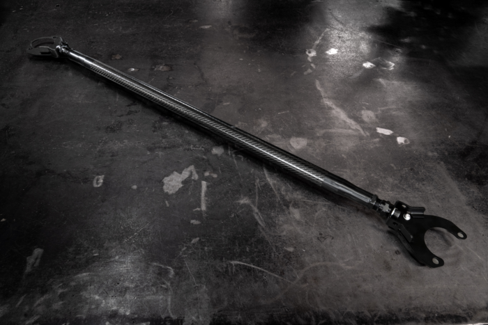 LTW Carbon Fiber E46 Modular 3 Piece Rear Strut Bar - 316, 318, 320, 323, 325, 328, 330, M3-Steel parts-No Thanks-Anodized Black-Garagistic