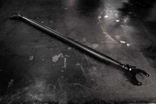 LTW Carbon Fiber E46 Modular 3 Piece Rear Strut Bar - 316, 318, 320, 323, 325, 328, 330, M3-Steel parts-No Thanks-Anodized Black-Garagistic