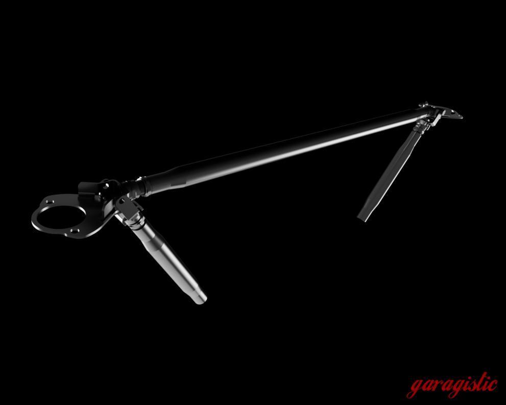 LTW Carbon Fiber E46 Modular 3 Piece Rear Strut Bar - 316, 318, 320, 323, 325, 328, 330, M3-Steel parts-Add-On: 4-Point Support Bracing-Raw Aluminum-Garagistic