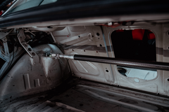 LTW E30 Carbon Fiber Modular 3 Piece Rear Strut Bar - 318, 320, 325, M3-Steel parts-No Thanks-Raw Aluminum-Garagistic