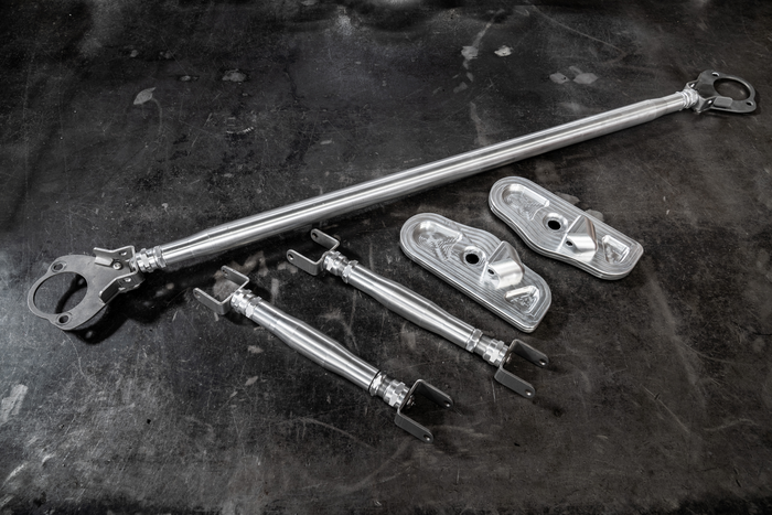 LTW E36 Modular 3 Piece Rear Strut Bar - 318, 325, 328, M3-Steel parts-Add-On: 4-Point Support Bracing-Anodized Black-Garagistic