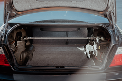 LTW E46 Modular 3 Piece Rear Strut Bar - 316, 318, 320, 323, 325, 328, 330, M3-Steel parts-No Thanks-Raw Aluminum-Garagistic