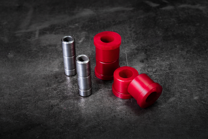 Mercedes 190E Polyurethane Rear Spring Perch Bushings-Delrin Suspension-80A-Garagistic
