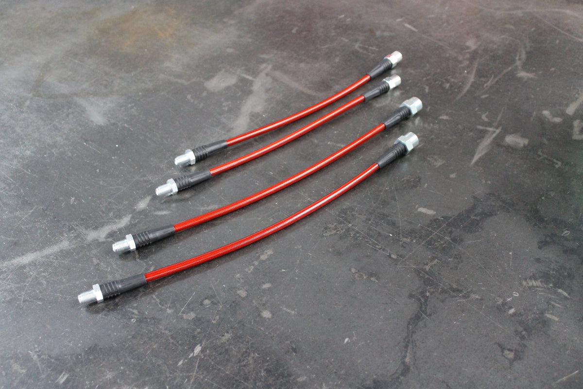 Mercedes W201 - 190E Stainless Steel Complete 6 Brake Line Kit - DOT Compliant-Brake Lines-Garagistic